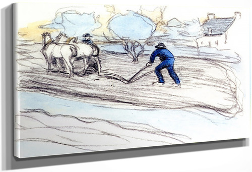 Ploughing By Robert Bevan By Robert Bevan