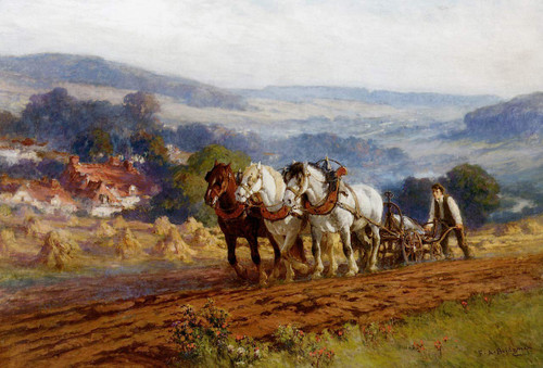 Plowing The Field By Frederick Arthur Bridgman