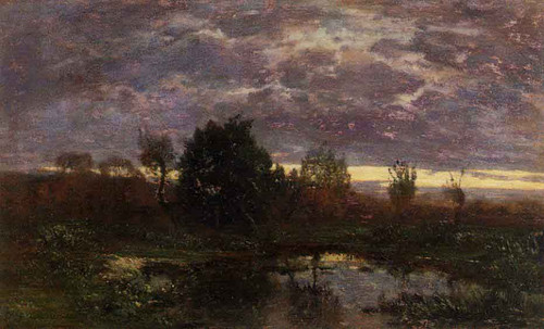 Pond At Sunset By Eugene Louis Boudin Pond At Sunset By Eugene Louis Boudin