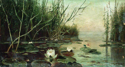 Pond With Water Lilies1 By Julius Klever Pond With Water Lilies1 By Julius Klever