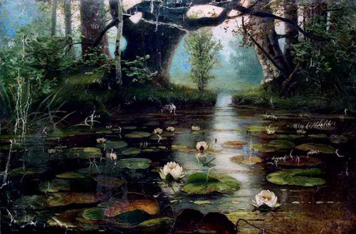 Pond With Water Lilies By Julius Klever Pond With Water Lilies By Julius Klever