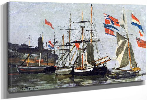 Port, Banners By Eugene Louis Boudin