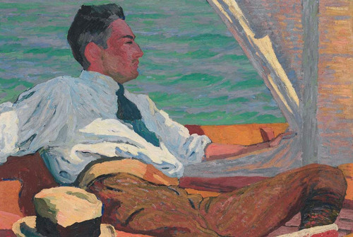 Portrait Of Richard Buhler In The Sail Boat By Giovanni Giacometti By Giovanni Giacometti