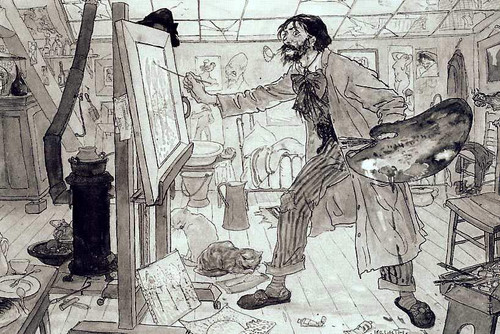 Portrait Of Sluyters At Work By Leo Gestel