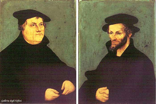 Portraits Of Martin Luther And Philipp Melanchthon By Lucas Cranach The Elder By Lucas Cranach The Elder