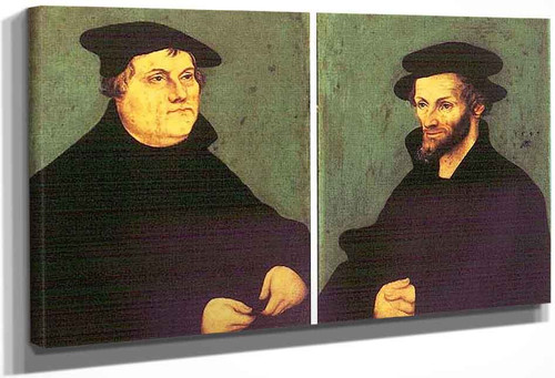 Portraits Of Martin Luther And Philipp Melanchthon By Lucas Cranach The Elder By Lucas Cranach The Elder