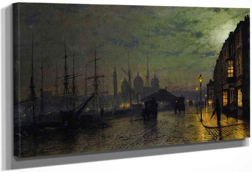 Princes Dock, Hull By John Atkinson Grimshaw By John Atkinson Grimshaw