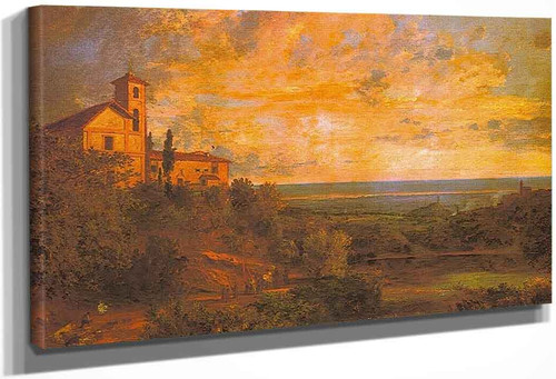 Procession At Nemi, Italy By Jasper Francis Cropsey By Jasper Francis Cropsey