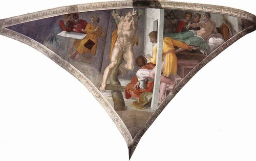 Punishment Of Haman By Michelangelo Buonarroti By Michelangelo Buonarroti