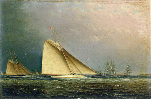Puritan Racing Off Of Staten Island By James E. Buttersworth