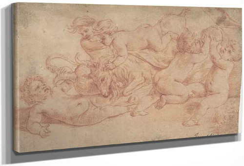 Putti Playing By Marcantonio Franceschini By Marcantonio Franceschini