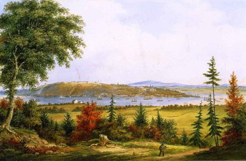 Quebec From Pointe Levis By Cornelius Krieghoff By Cornelius Krieghoff