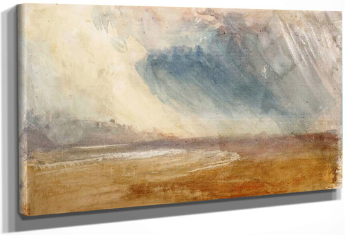 Rain Clouds Sweeping Over A Beach, Possibly Near Dunstanbrough Castle By Joseph Mallord William Turner