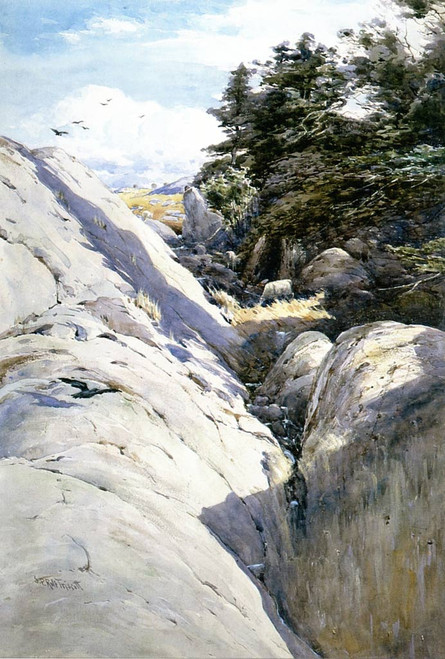 A Gully, Monhegan Island By Samuel P R Triscott American 1846 1925