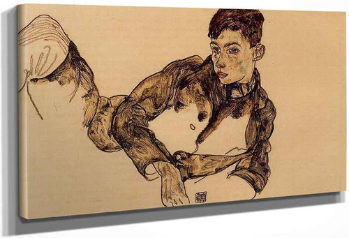 Reclining Boy Leaning On His Elbow By Egon Schiele