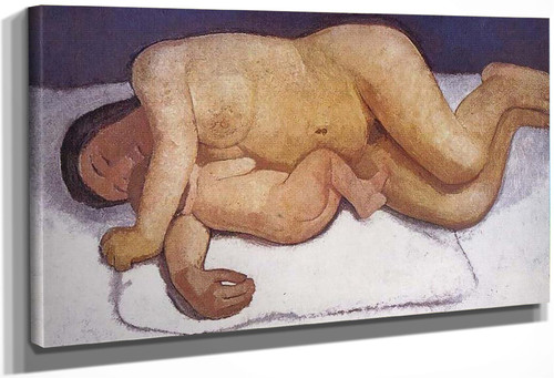 Reclining Mother And Child By Paula Modersohn Becker