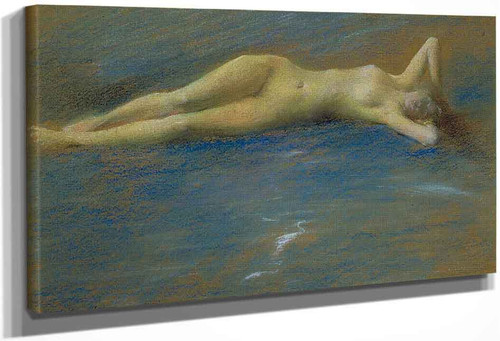 Reclining Nude Figure Of A Girl By Thomas Wilmer Dewing By Thomas Wilmer Dewing