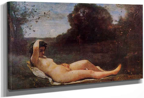 Reclining Nymph By Jean Baptiste Camille Corot