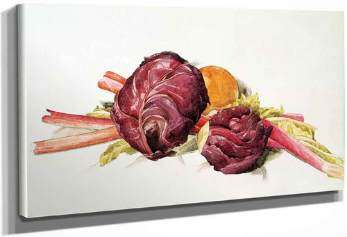 Red Cabbages, Rhubarb And Orange By Charles Demuth By Charles Demuth