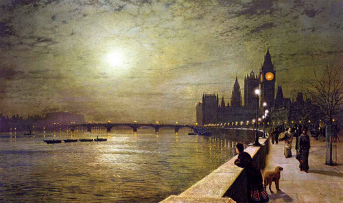 Reflections On The Thames By John Atkinson Grimshaw By John Atkinson Grimshaw
