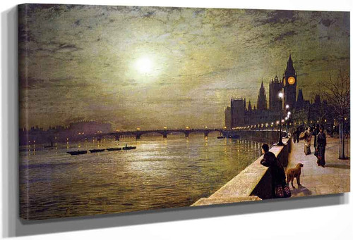 Reflections On The Thames By John Atkinson Grimshaw By John Atkinson Grimshaw