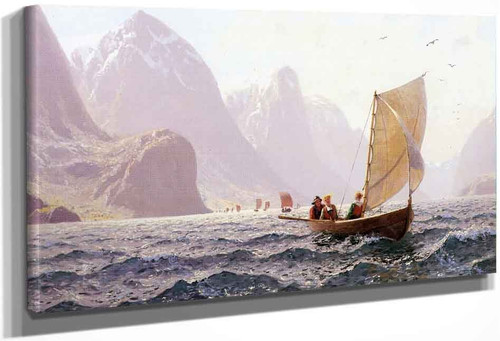 Regatta On A Norwegian Fiord By Hans Dahl