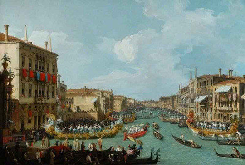 Regatta On The Grand Canal, Venice, Italy By Canaletto By Canaletto