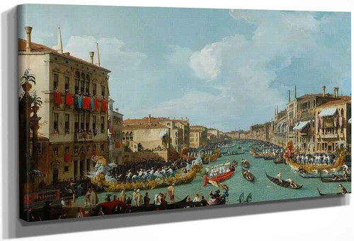 Regatta On The Grand Canal, Venice, Italy By Canaletto By Canaletto