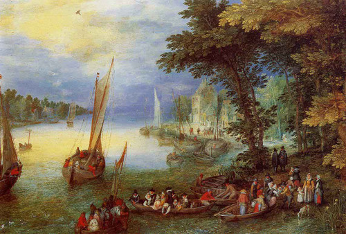 River Landscape By Jan Brueghel The Elder