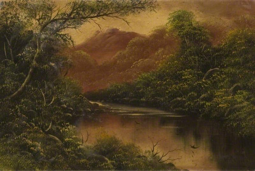 River Scene With Trees And Mountains By William Collins