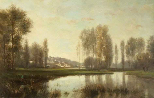 River Scene By Stanislas Lepine River Scene By Stanislas Lepine