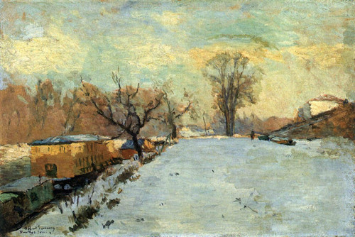 Road On The Banks Of The Seine At Neuilly In Winter By Albert Lebourg By Albert Lebourg