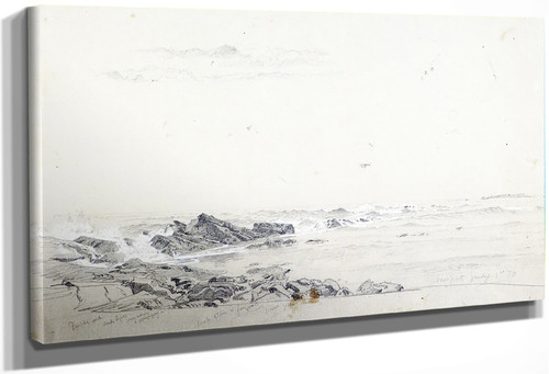 Rock And Surf At Shore's Edge, Newport By William Trost Richards By William Trost Richards