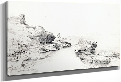 Rocks At Shore, Sorrento By William Trost Richards By William Trost Richards