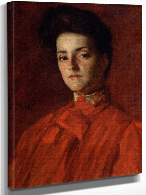 A Lady In Red By William Merritt Chase