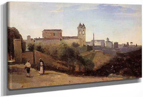 Rome, The Trinita Dei Monti View From The Gardens Of The Academie De France By Jean Baptiste Camille Corot