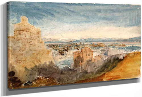 Rome, View From The Janiculum Hill, With The Villa Aurelia, Fontana Dell'acqua Paola And San Pietro By Joseph Mallord William Turner