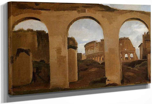 Rome The Coliseum Seen Through Arches Of The Basilica Of Constantine By Jean Baptiste Camille Corot