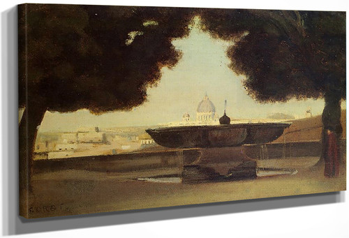 Rome The Fountain Of The Academie De France By Jean Baptiste Camille Corot