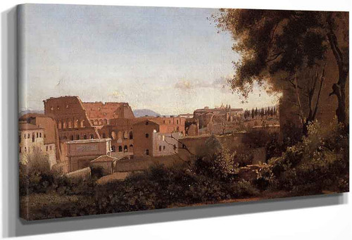 Rome View From The Farnese Gardens, Noon By Jean Baptiste Camille Corot