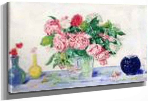 Roses, Tanager And Vases By James Ensor By James Ensor