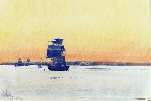 Sailing Ship Locked In Ice By Frederick Childe Hassam