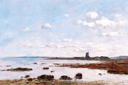 Saint Vaast La Houghe, The Rocks And The Fort 1 By Eugene Louis Boudin