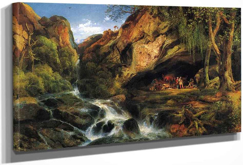Salvator Rosa Sketching The Banditi By Thomas Moran