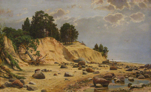 Sandy Cliffs By The Seashore By Paul Signac