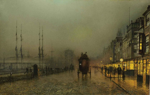 Saturday Night, On The Clyde At Glasgow By John Atkinson Grimshaw By John Atkinson Grimshaw