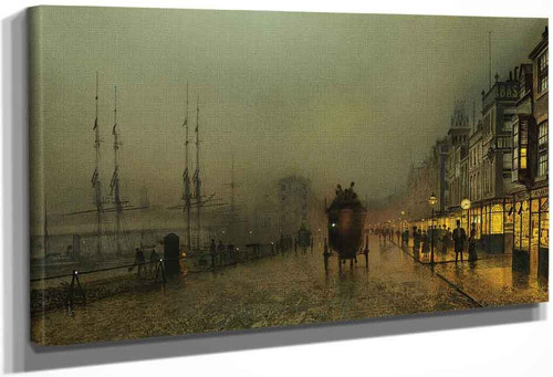 Saturday Night, On The Clyde At Glasgow By John Atkinson Grimshaw By John Atkinson Grimshaw