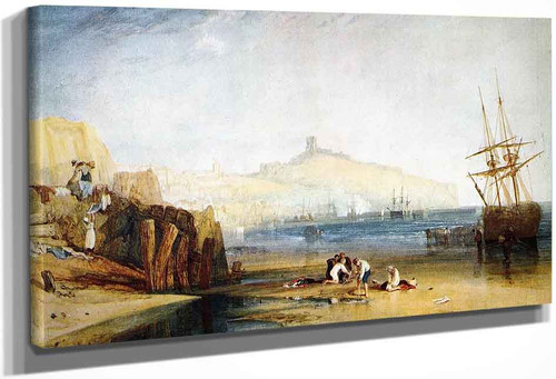 Scarborough Town And Castle Morning Boys Catching Crabs By Joseph Mallord William Turner