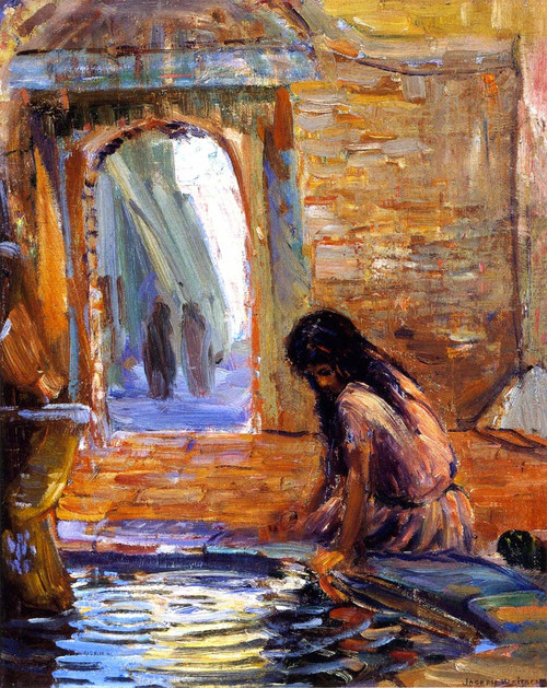 A Moments Reflection, The Sacred Garden, Mission San Juan Capistrano By Joseph Kleitsch