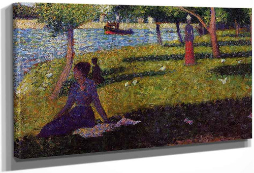 Seated And Standing Woman By Georges Seurat